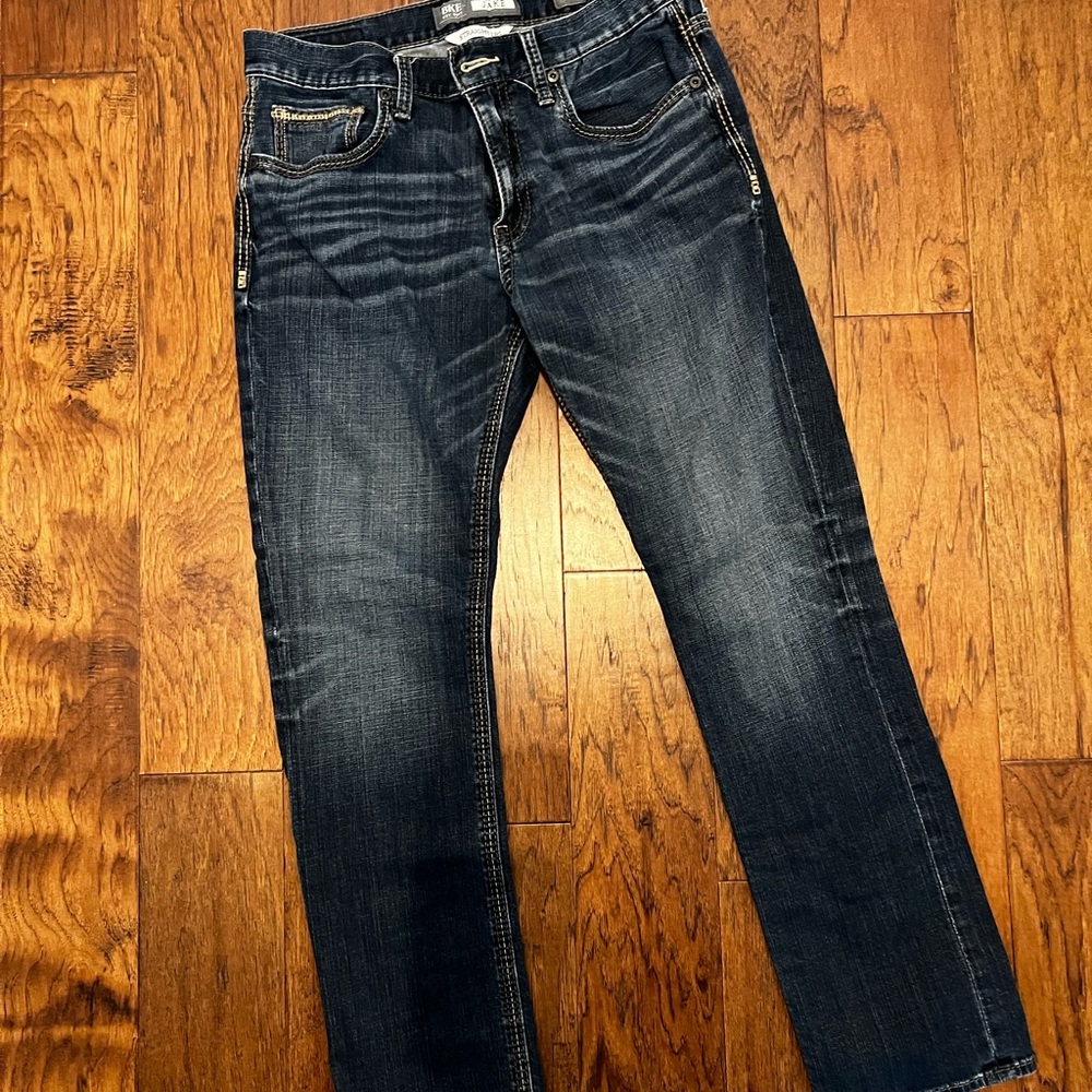 BKE Men's Deep Indigo Straight Jeans
